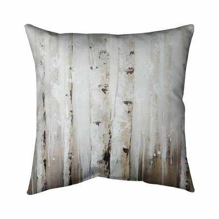 FONDO 26 x 26 in. Abstract White Birches-Double Sided Print Indoor Pillow FO2780669